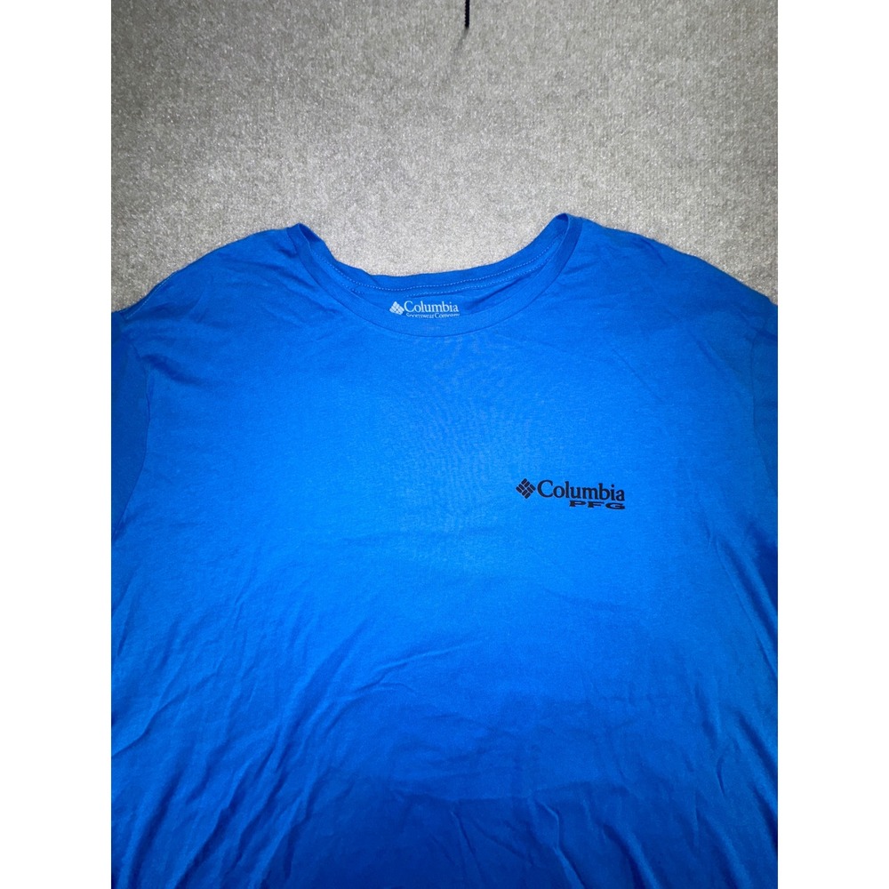 Columbia PFG Mens Blue Cotton Graphic T-Shirt Performance Fishing Gear 2X